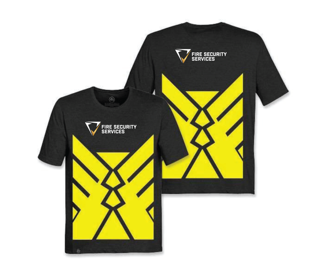 Fire Security Services - Mens HiVis Chevron Tee