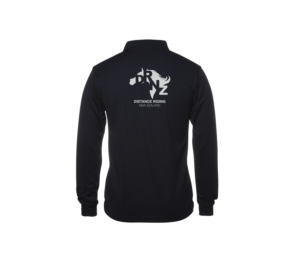 // DISTANCE RIDING NZ - Adults Long Sleeve Polo