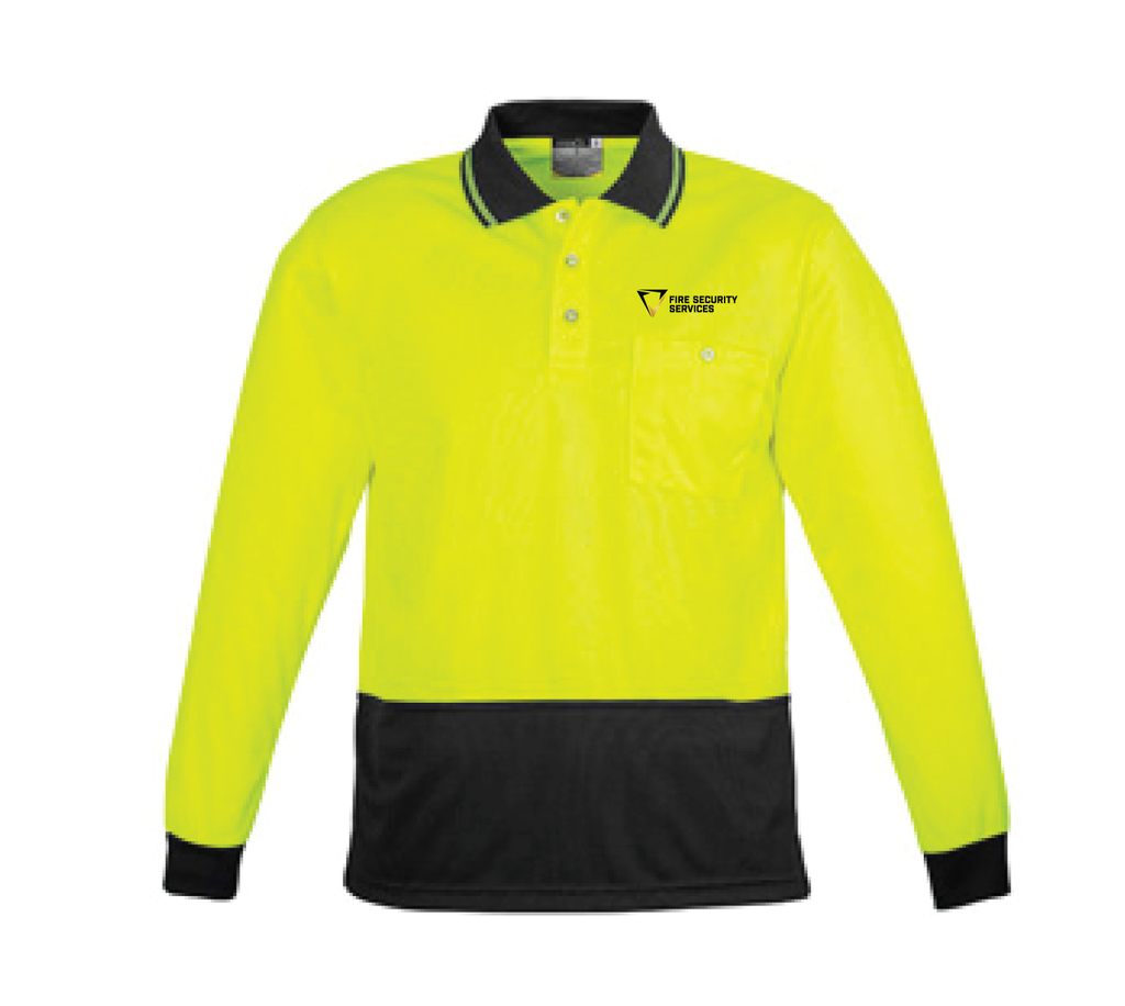 Fire Security Services - HiVis Long Sleeve Polo